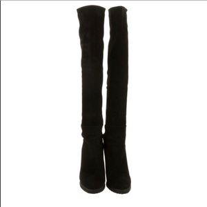Stuart Weitzman Black Suede wedge boot